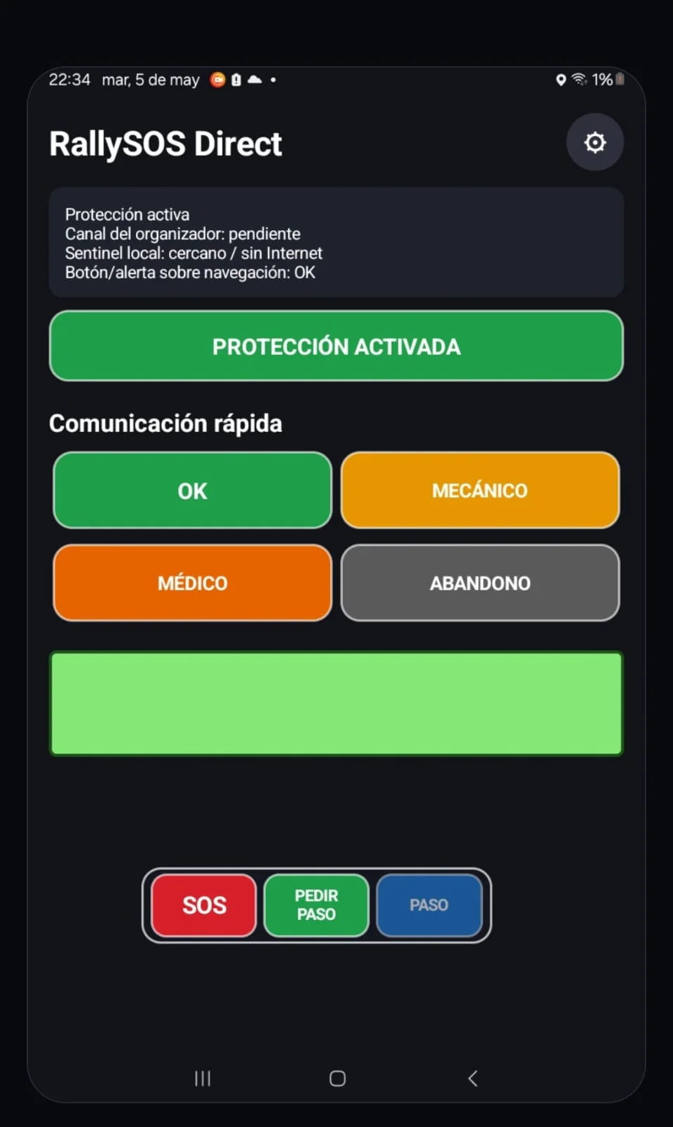 App SCF Sentinel para asistencia en rally